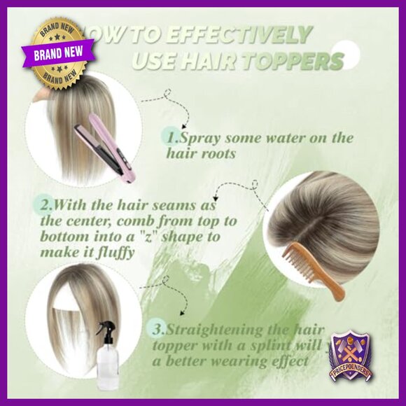 10 Inch Human Hair Topper with Swiss Lace Base, 7x10cm, Clip-In for Volume main image 4